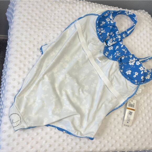 Anne Cole Square Neck Shirred One Piece Swim 16W Baby Bloom - Picture 3 of 14